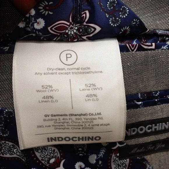 Indochino Blazer Mens 36S Gray Linen Wool Custom Jacket Peak Lapel Surgeon Cuffs